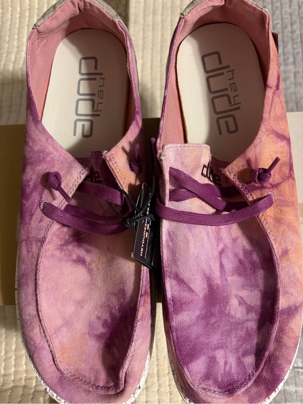 Hey Dude Purple Tie-Dye Slip-On Loafers - Picture 2 of 7